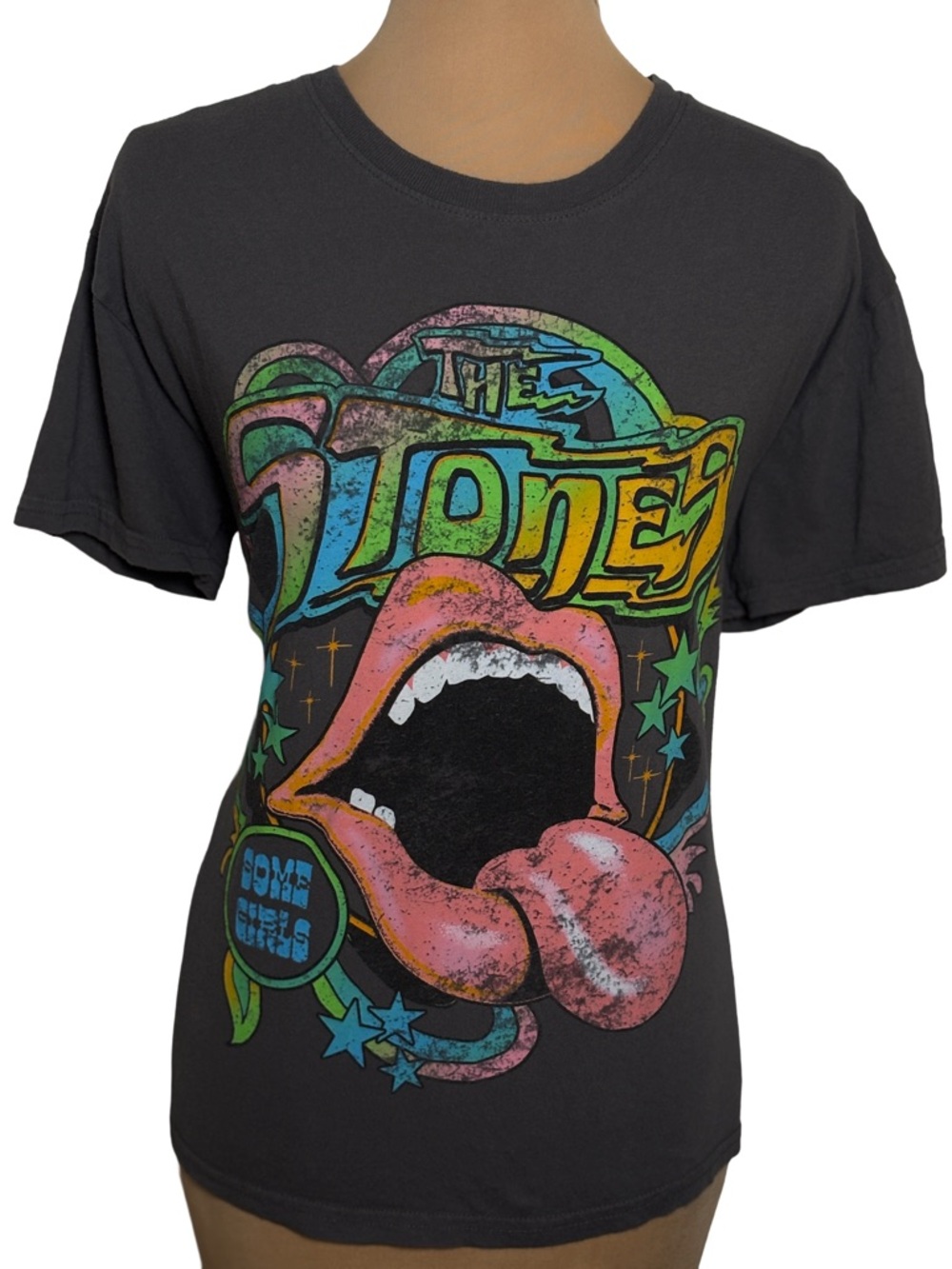 Rolling Stones Some Girls Graphic T Shirt Women's Large Tongue Logo Band Tee